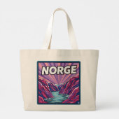 Norge Norwegian Geirangerfjords Fjords Tote Bag Jumbo Stoffbeutel (Rückseite)