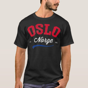 Norge Oslo Vintag Athletic Norsk Retro T-Shirt