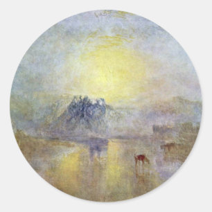 Norham Castle bei Sonnenaufgang von Turner Joseph  Runder Aufkleber