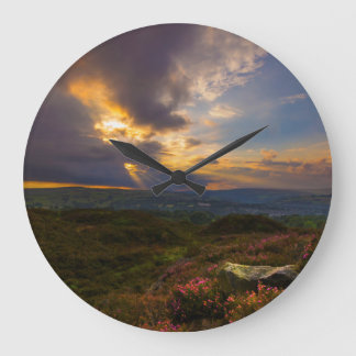 Norland moor sunset große wanduhr