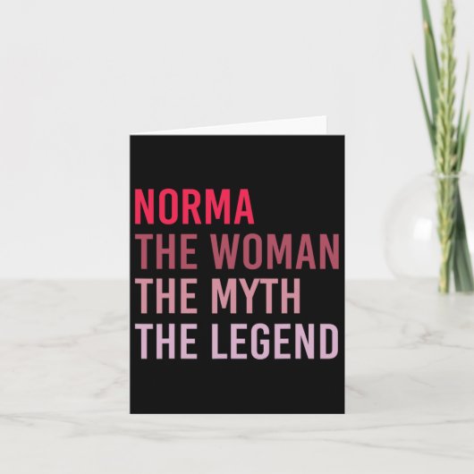 Norma The Woman Myth Legend Personalisierter Name  Karte (Vorderseite)