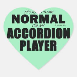 Normal Akcordion Player Heart Sticker