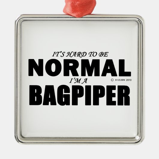 Normal Bagpiper Silbernes Ornament (Vorne)