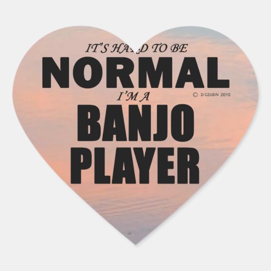 Normal Banjo Player Heart Sticker (Vorderseite)