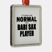Normal Bari Sax Player Silbernes Ornament (Rechts)