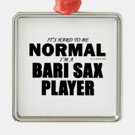 Normal Bari Sax Player Silbernes Ornament