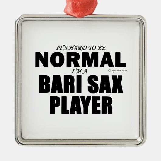 Normal Bari Sax Player Silbernes Ornament (Vorne)