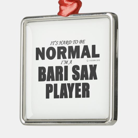 Normal Bari Sax Player Silbernes Ornament (Links)