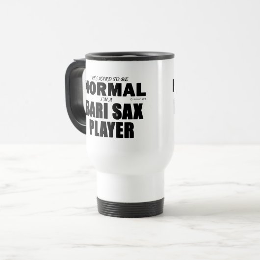 Normal Bari Sax Player Travel Mug Reisebecher (Vorderseite Links)