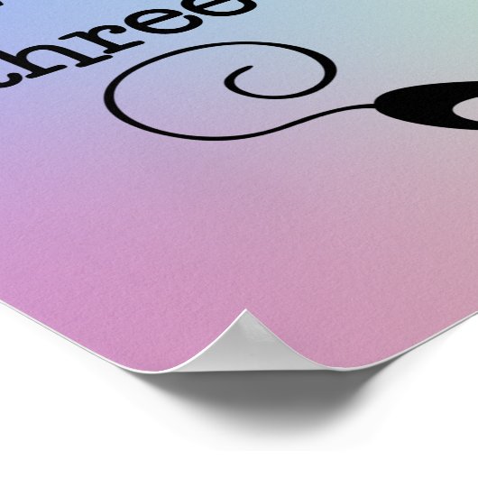 Normal drei Katzen vor lustigem Poster drucken (Ecke)