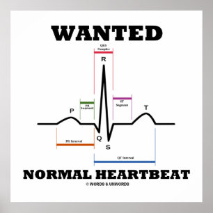 Normal gewollt EKG Elektrokardiogramm Poster