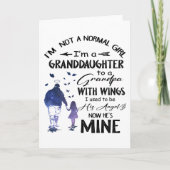 Normal Girl Großtochter Opa mit Flügelengel Karte (Vorderseite)