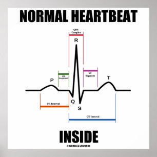Normal Heartbeat Inside EKG EKG Elektrokardiogramm Poster