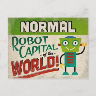 Normal Illinois Robot - Funny Vintag Postkarte
