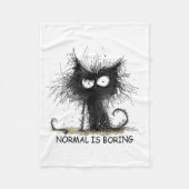 Normal Is Boring Funny Cat Graphic Tee Men Women  Fleecedecke (Vorderseite)