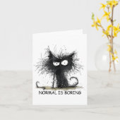Normal Is Boring Funny Cat Graphic Tee Men Women  Karte (Gelbe Blume)
