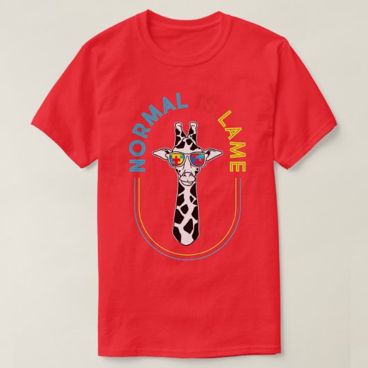 Normal ist lahm - Giraffe Autistisches Puzzle Auti T-Shirt (Design vorne)