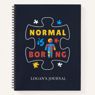 Normal ist langweilig Autism Awareness Puzzles Notizblock