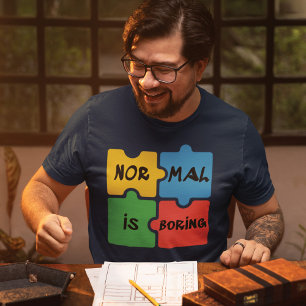 Normal ist langweilig - Autismus-Bewusstsein Tri-Blend Shirt