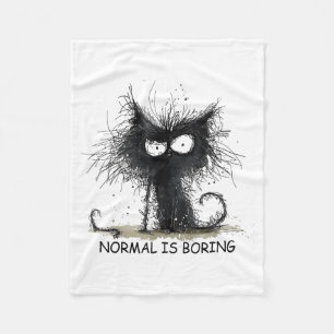 Normal ist langweilig Lustiger Katzen-Grafik-T-Shi Fleecedecke