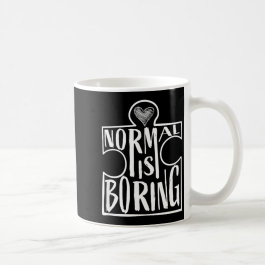 Normal ist langweilig süßes Puzzle-Herz-Autismus-B Kaffeetasse (Rechts)
