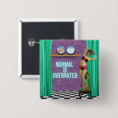 Normal ist überbewertet - Funky & Lustig Button (Vorne & Hinten)
