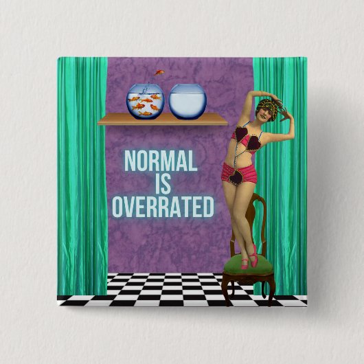 Normal ist überbewertet - Funky & Lustig Button (Vorderseite)
