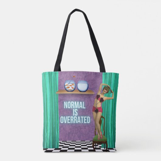 Normal ist überbewertet: Funky & Lustig Überall Tasche (Rückseite)