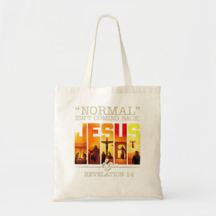 Normal kommt nicht zurück Jesus ist Vintages Kreuz Tragetasche