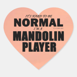 Normal Mandolin Player Heart Sticker