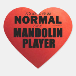 Normal Mandolin Player Heart Sticker