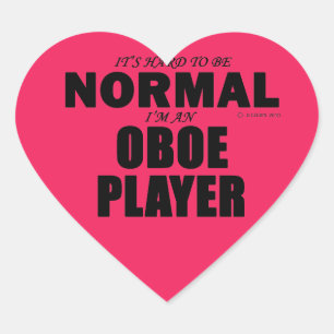 Normal Oboe Player Heart Sticker