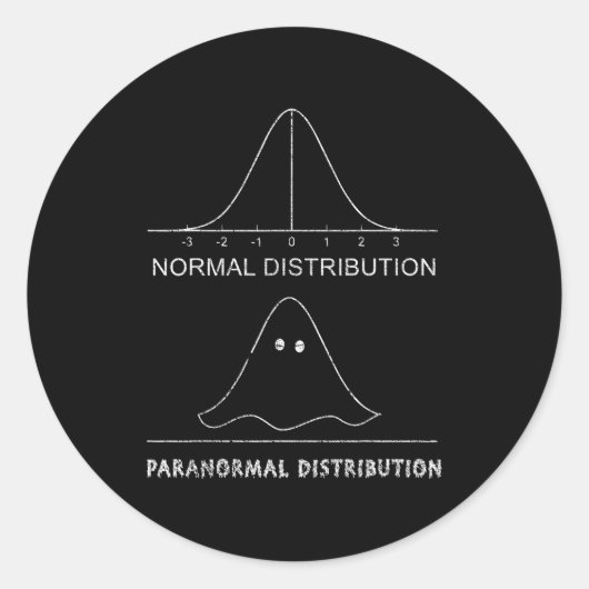 Normal Paranormal Distribution Funny Math Ghost Ha Runder Aufkleber (Vorderseite)