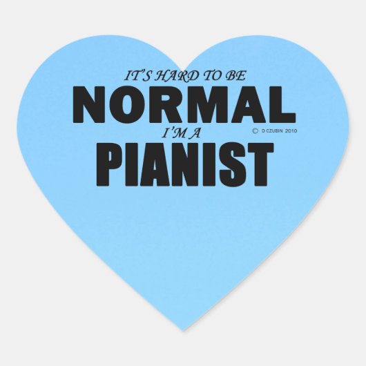 Normal Pianist Heart Sticker (Vorderseite)