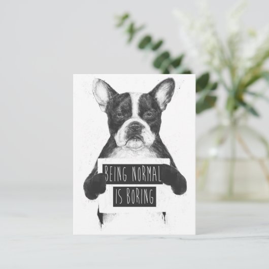 Normal sein ist lanweilig postkarte (Stehend Vorderseite)