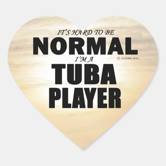Normal Tuba Player Heart Sticker (Vorderseite)