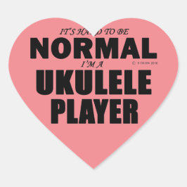 Normal Ukulele Player Heart Sticker