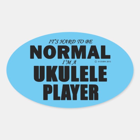 Normal Ukulele Player Oval Aufkleber (Vorderseite)