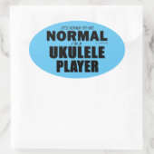 Normal Ukulele Player Oval Aufkleber (Tasche)
