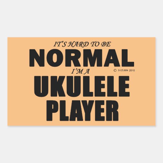 Normal Ukulele Player Rechteckige Aufkleber (Vorderseite)