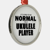 Normal Ukulele Player Silbernes Ornament (Rechts)
