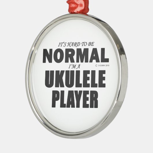 Normal Ukulele Player Silbernes Ornament (Links)