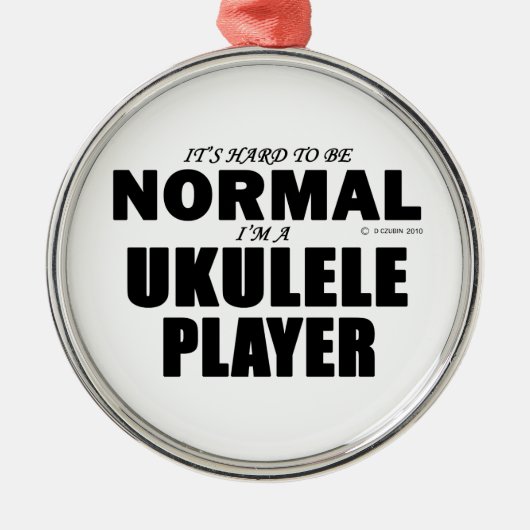 Normal Ukulele Player Silbernes Ornament (Vorne)