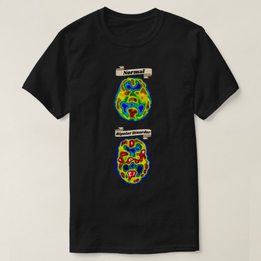 Normal vs Bipolar Gehirnscan T-Shirt (Design vorne)