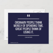 Normalbürger denken nur an Zeitverschwendung Postkarte (Vorne/Hinten)