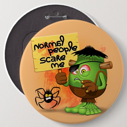 'Normale Leute kümmern sich um mich' Humurer Frank Button (Vorne & Hinten)