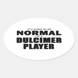 Normaler Dulcimer-Player Ovaler Aufkleber