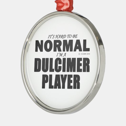 Normaler Dulcimer-Player Silbernes Ornament (Links)