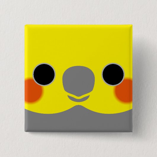 Normaler männlicher Cockatiel Button (Vorderseite)