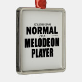 Normaler Melodeon Player Silbernes Ornament (Rechts)